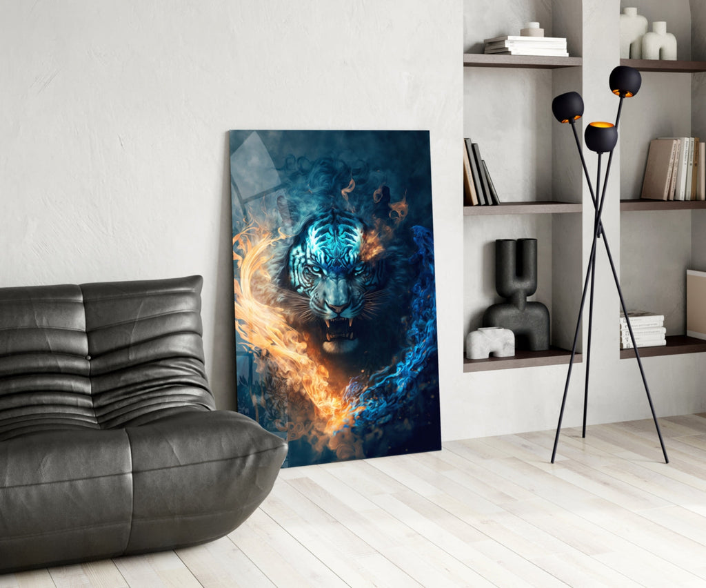 Flaming Anger Glass Wall Art  || Designer Collection