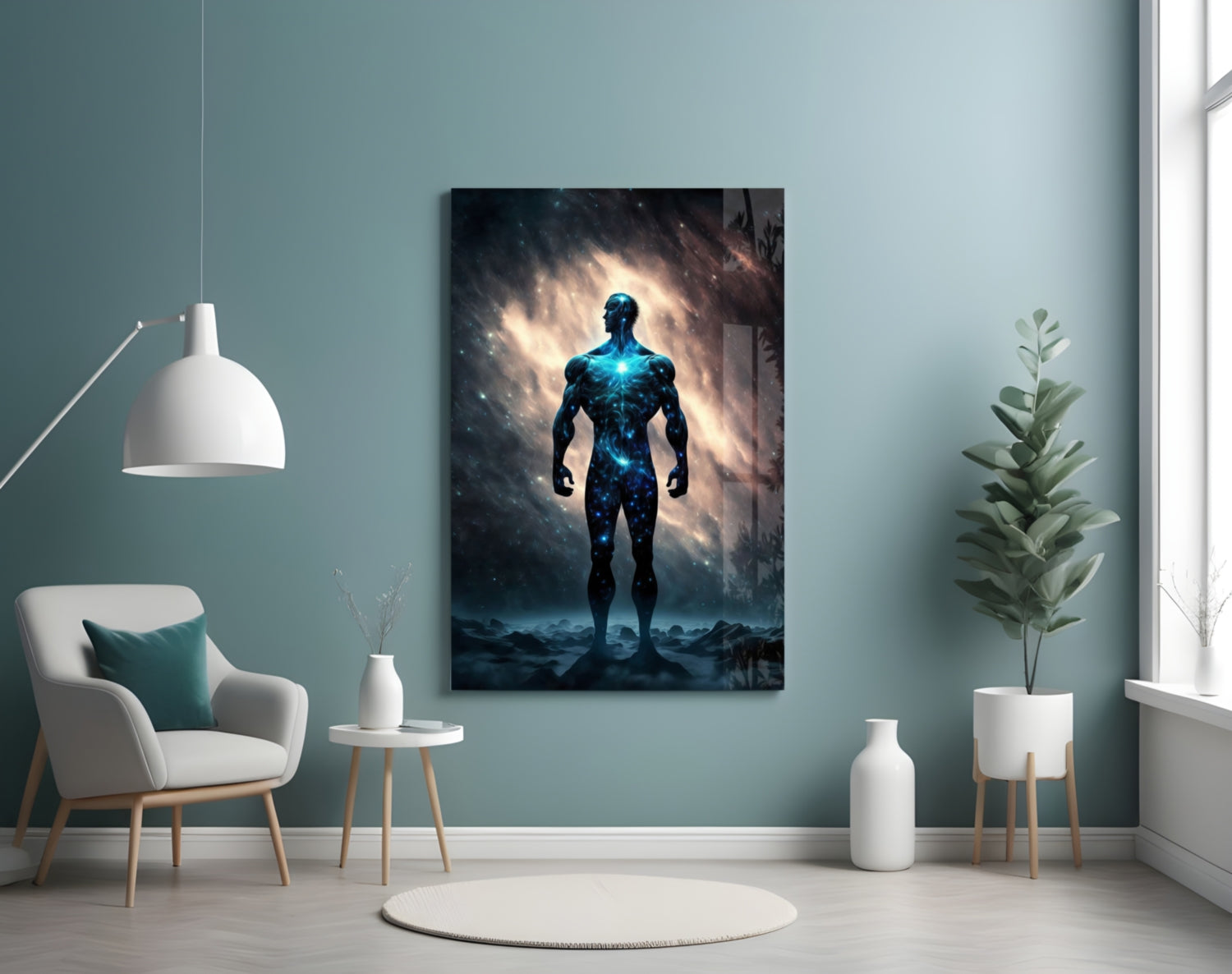 Vitruvius Man Glass Wall Art  || Designers Collection