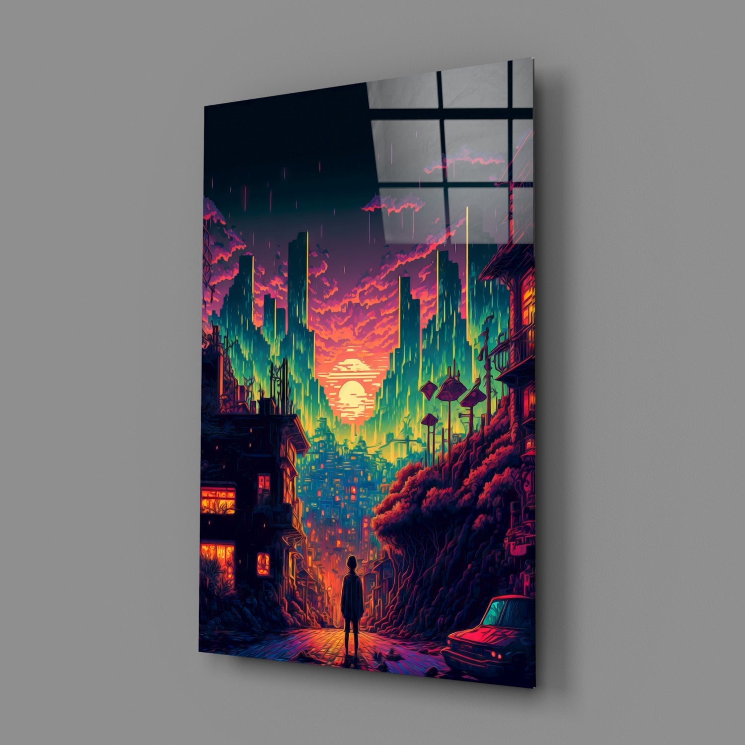 Walk to the New Life Glass Wall Art  || Designers Collection