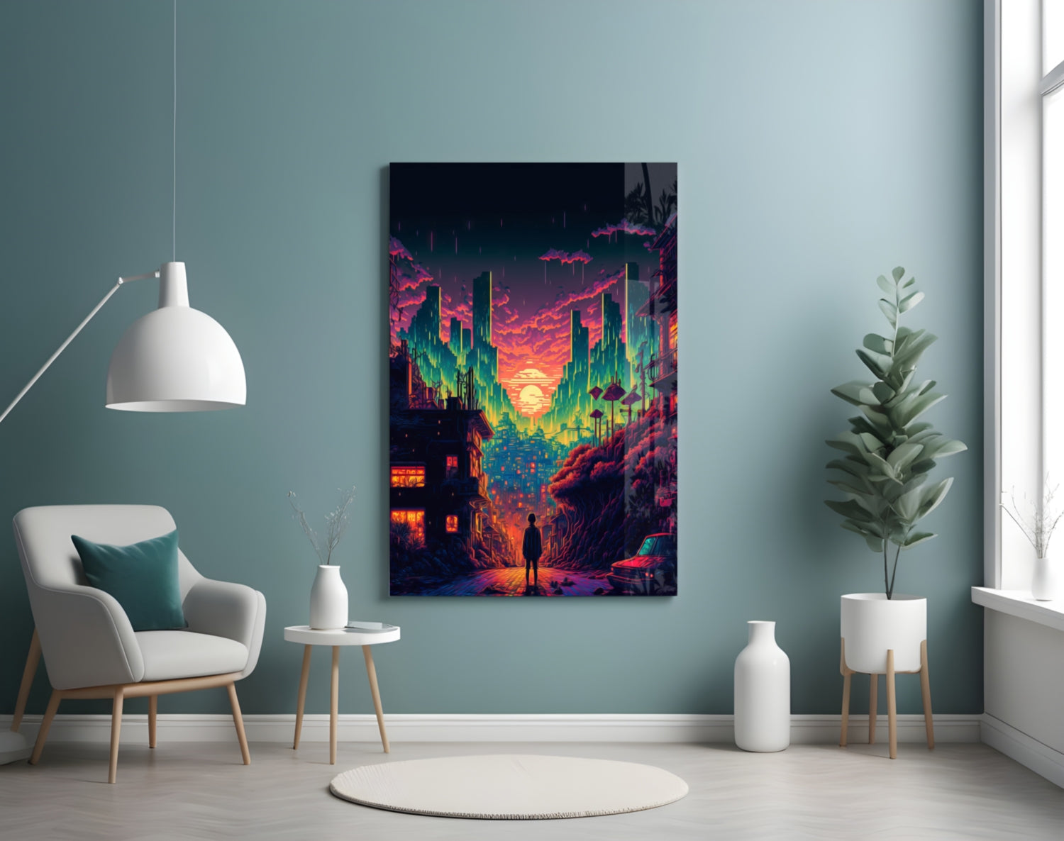Walk to the New Life Glass Wall Art  || Designers Collection