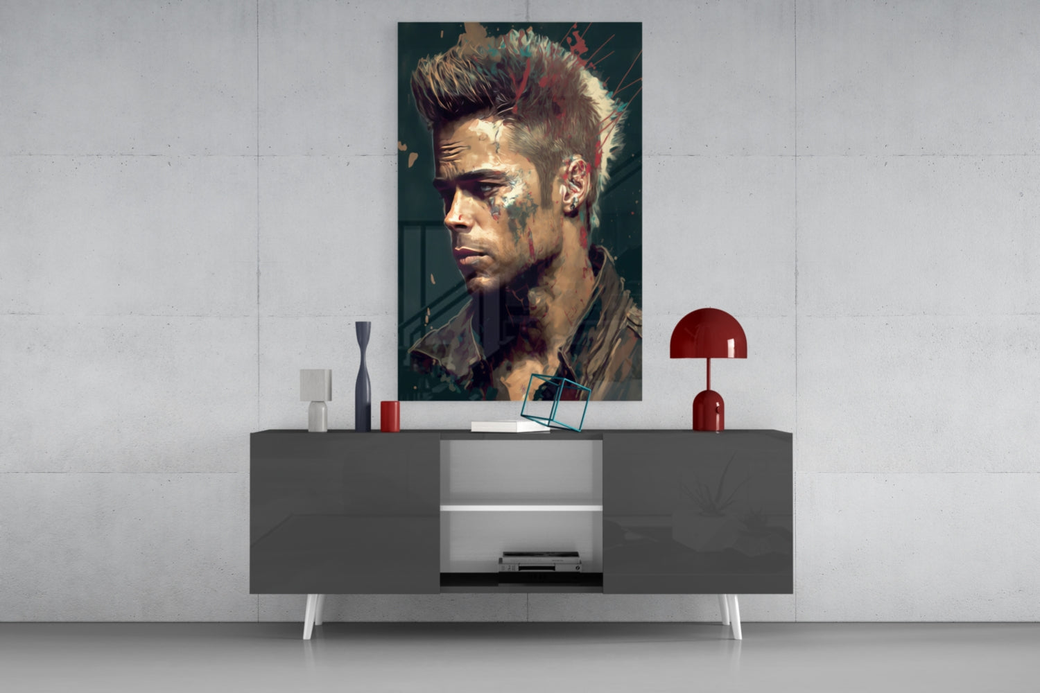 Fight Club - Tyler Durden Glass Wall Art  || Designer Collection