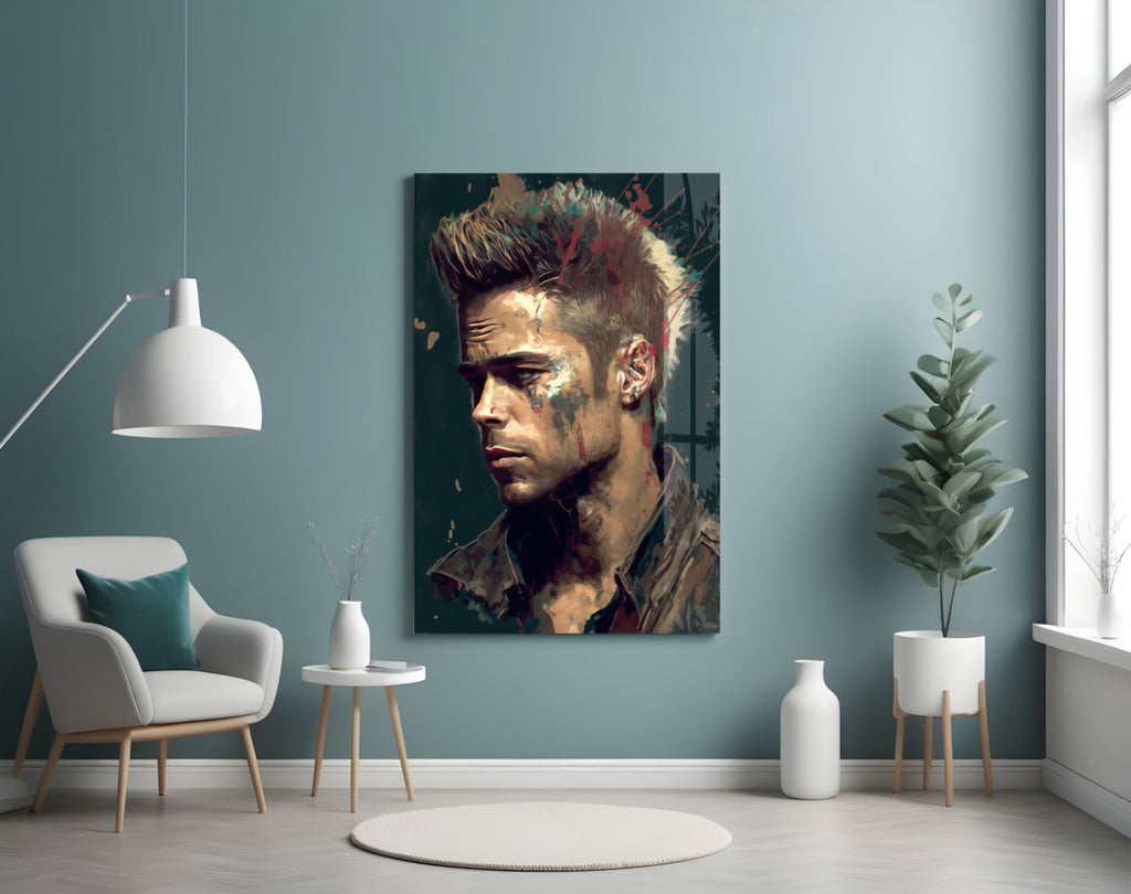 Fight Club - Tyler Durden Glass Wall Art  || Designer Collection