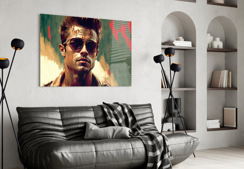 Fight Club - Tyler Durden Glass Wall Art  || Designer Collection