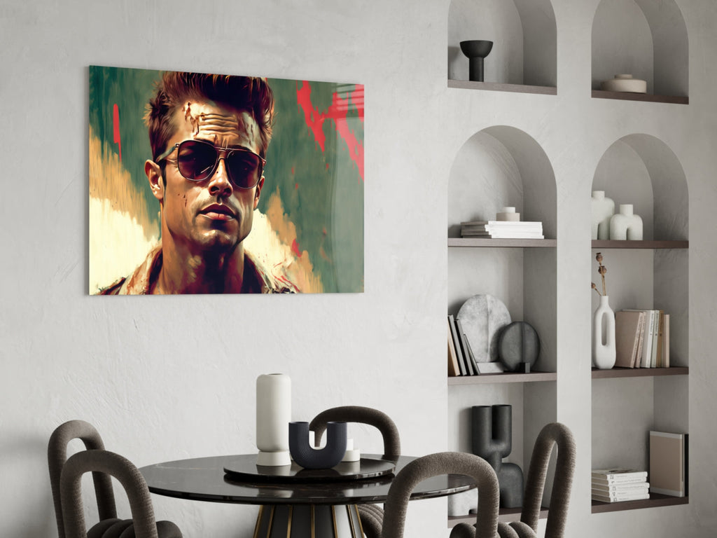 Fight Club - Tyler Durden Glass Wall Art  || Designer Collection