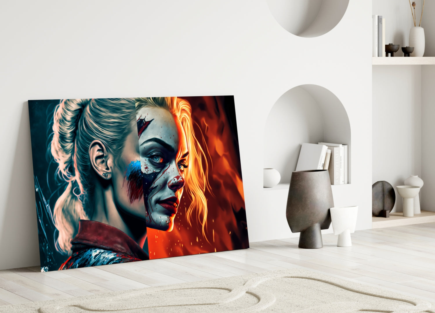 Harley Quinn Glass Wall Art  || Designer Collection