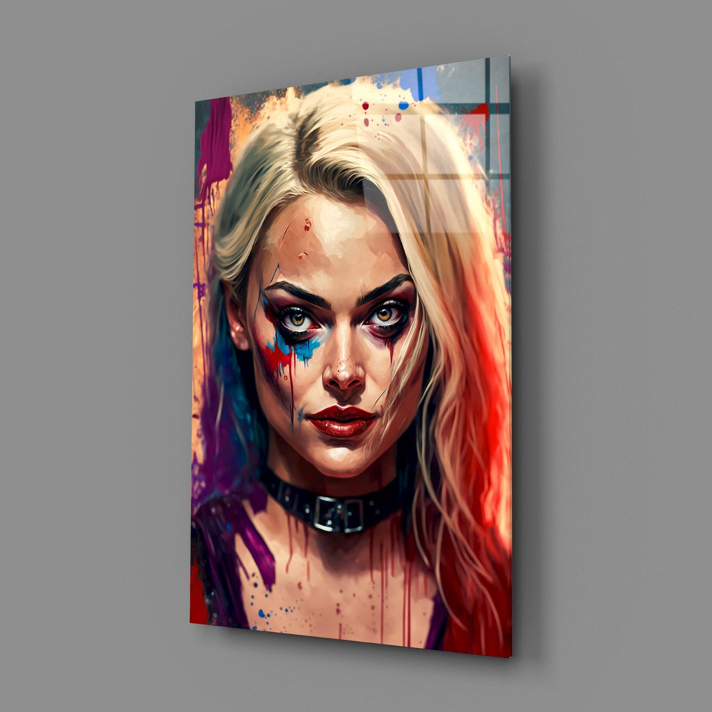 Harley Quinn Glass Wall Art  || Designer Collection