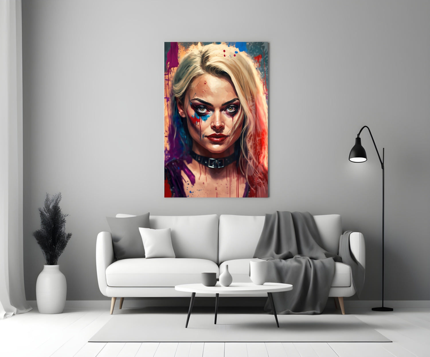 Harley Quinn Glass Wall Art  || Designer Collection