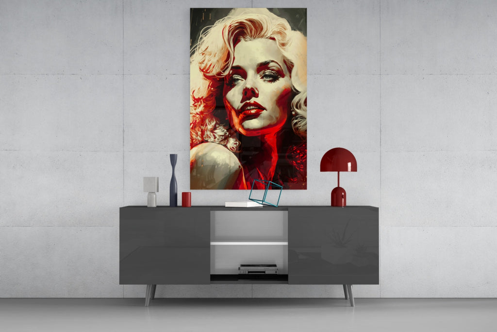 Marilyn Monroe Glass Wall Art  || Designer Collection