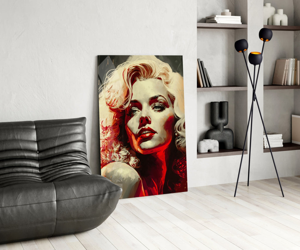 Marilyn Monroe Glass Wall Art  || Designer Collection