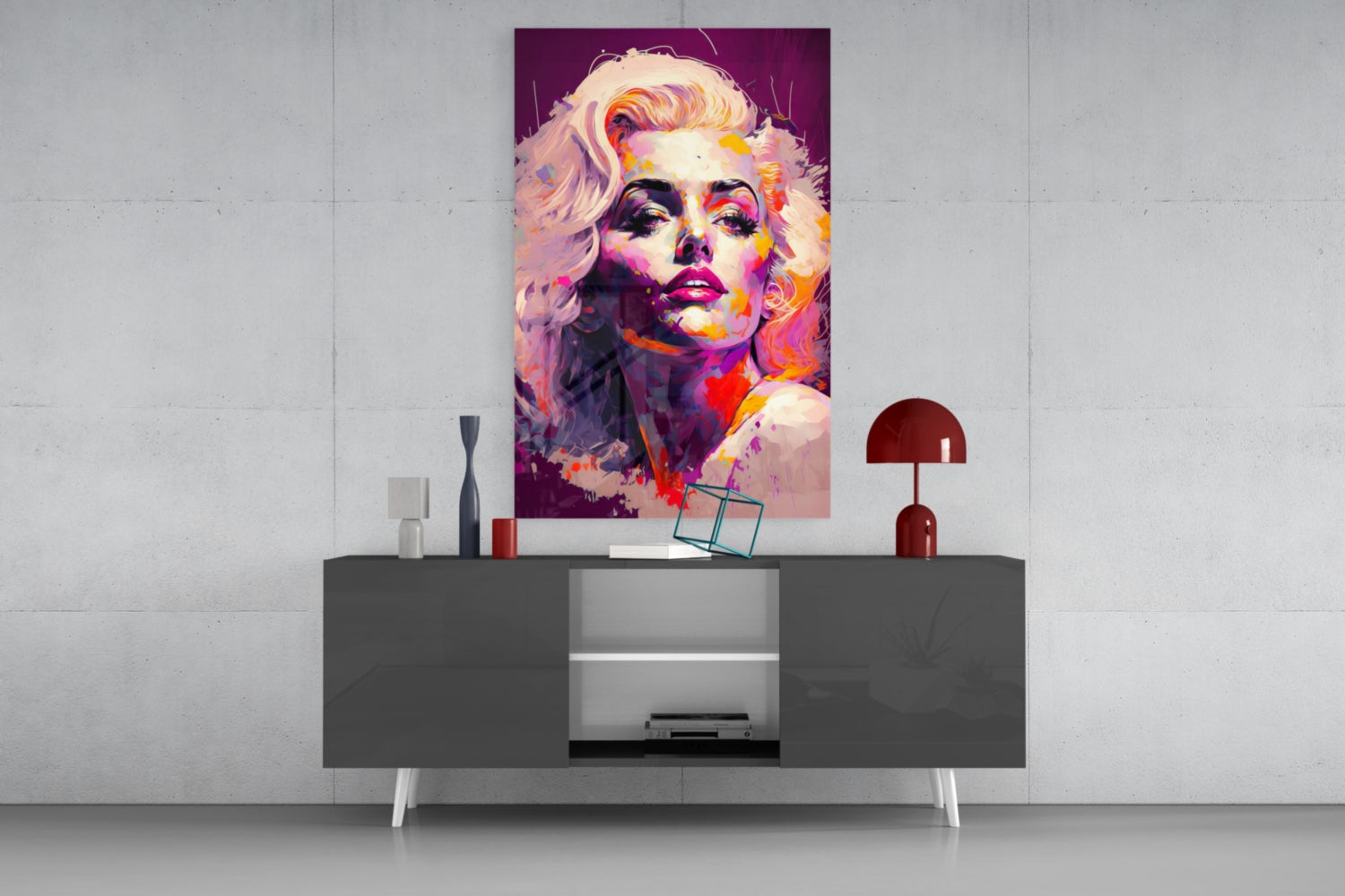Marilyn Monroe Glass Wall Art  || Designer Collection