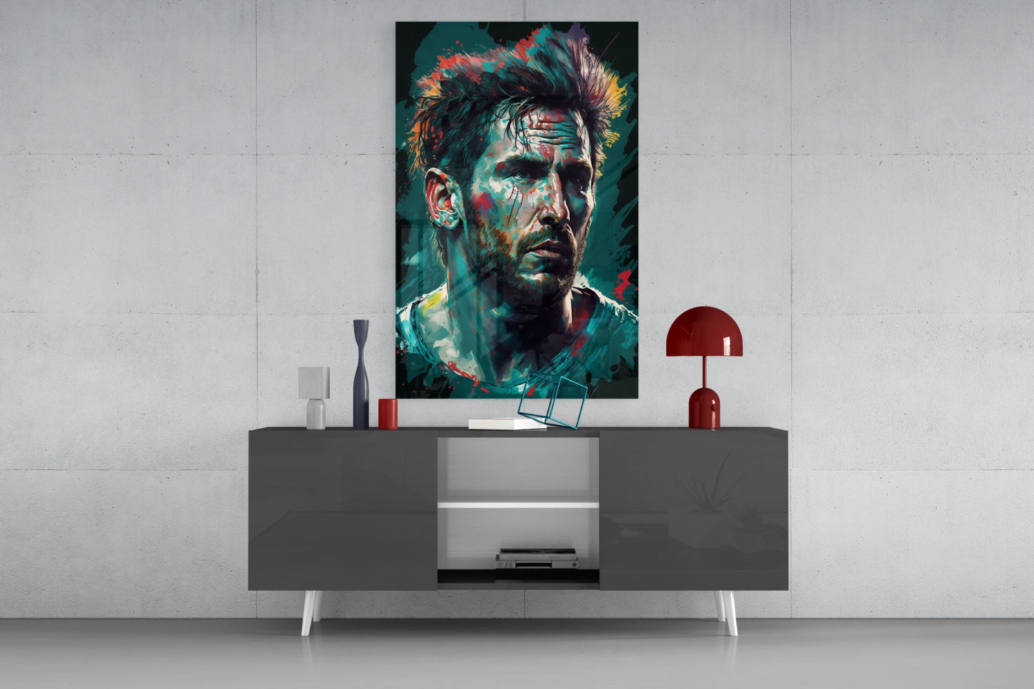 Messi Glass Wall Art  || Designer Collection