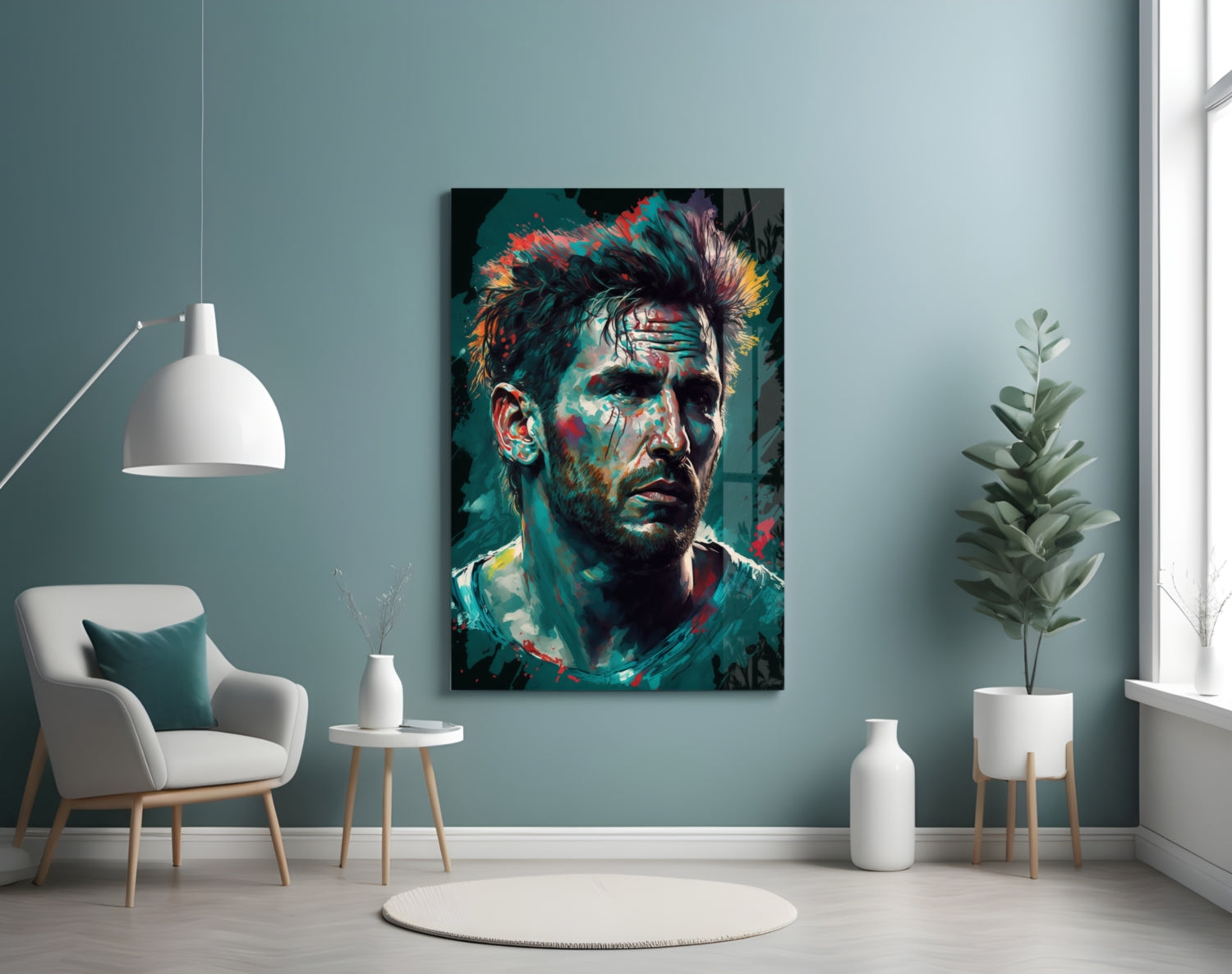 Messi Glass Wall Art  || Designer Collection