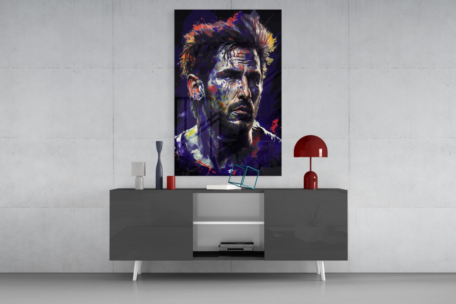 Messi Glass Wall Art  || Designer Collection