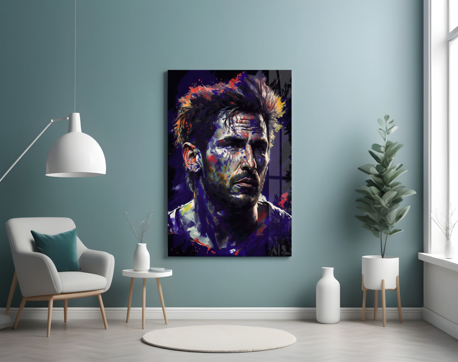 Messi Glass Wall Art  || Designer Collection