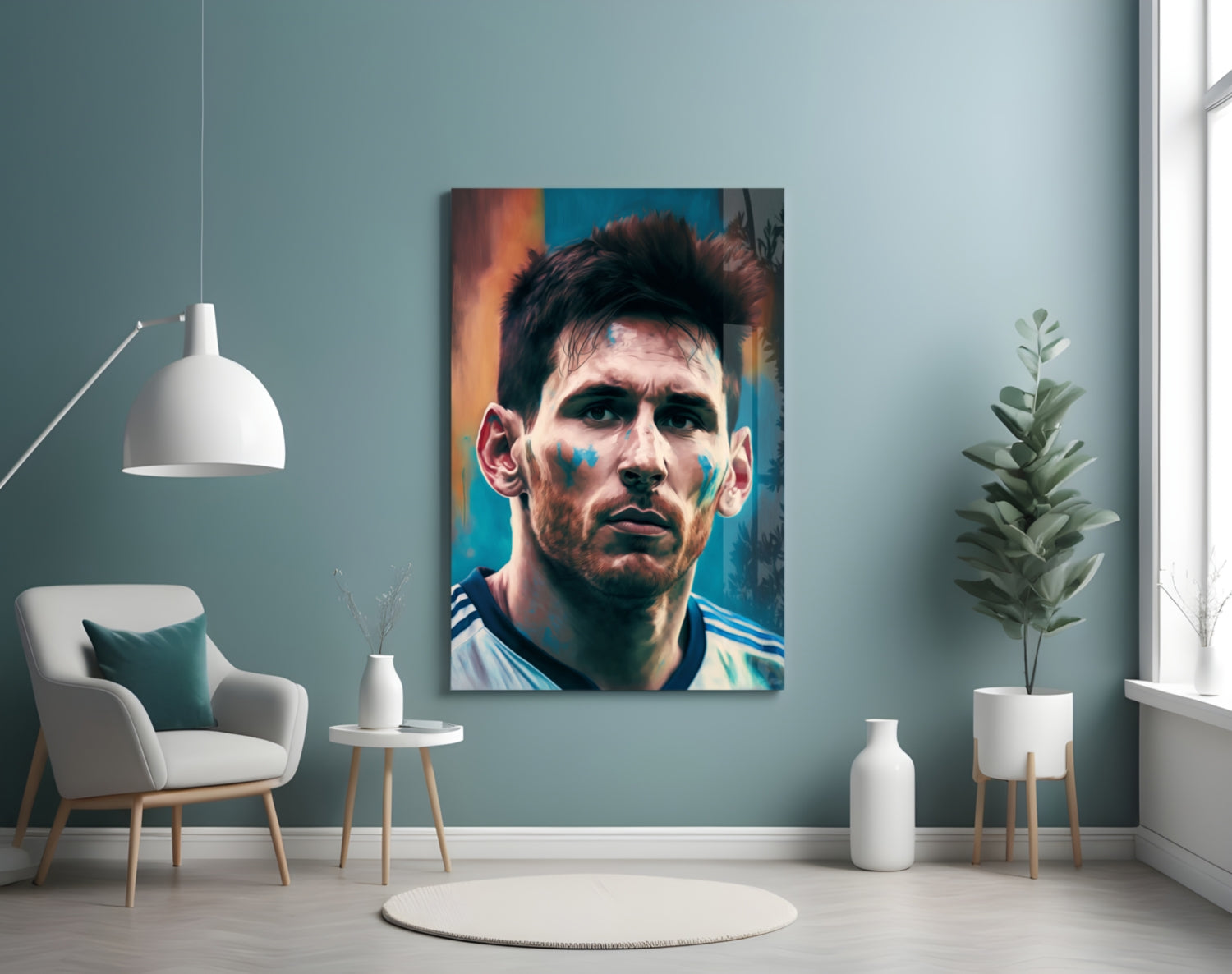 Messi Glass Wall Art  || Designer Collection