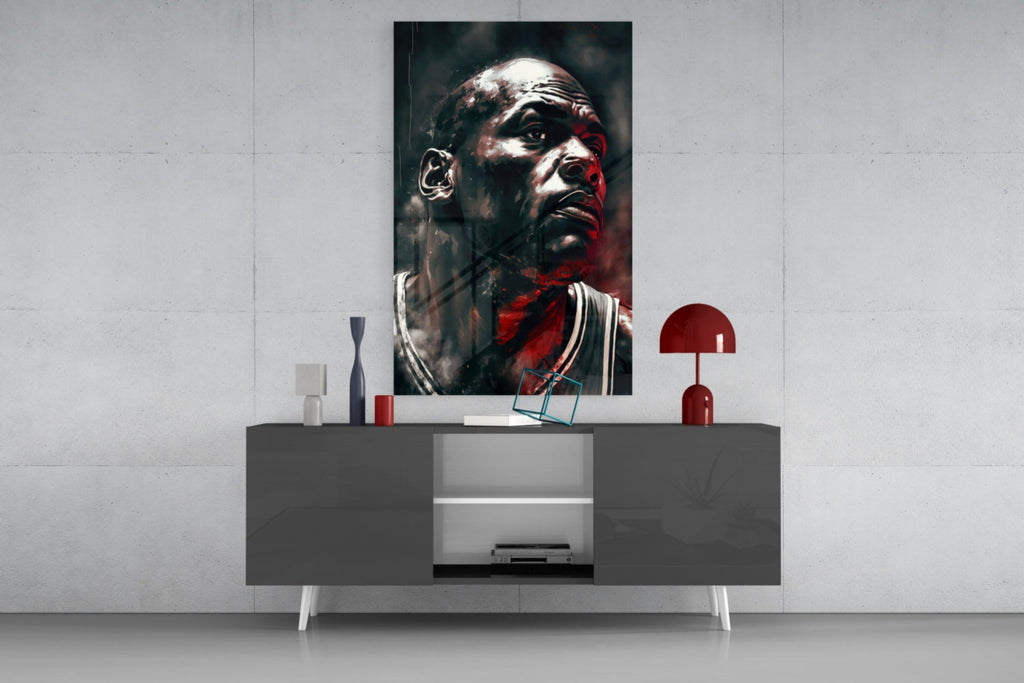 Michael Jordan Glass Wall Art  || Designer Collection