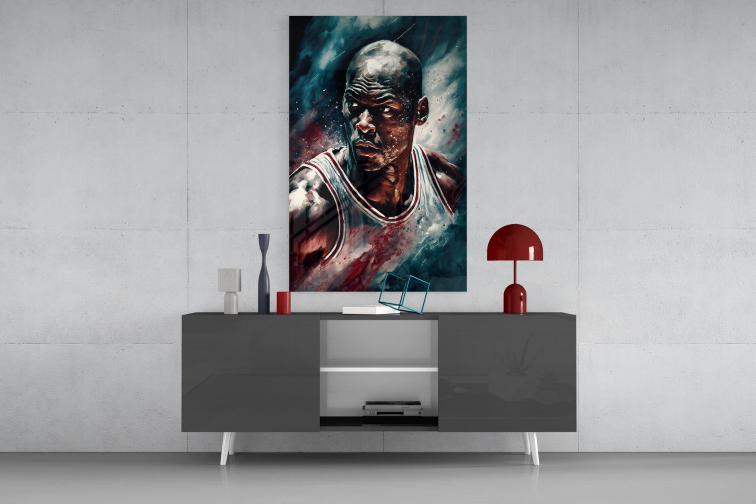 Michael Jordan Glass Wall Art  || Designer Collection