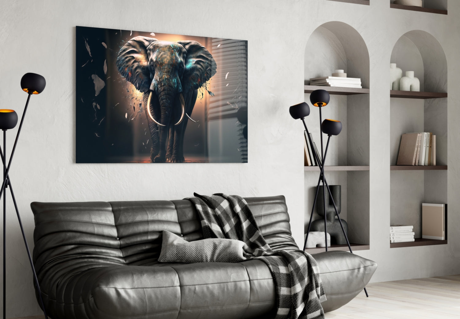 Glory of an Elephant Glass Wall Art  || Designer Collection