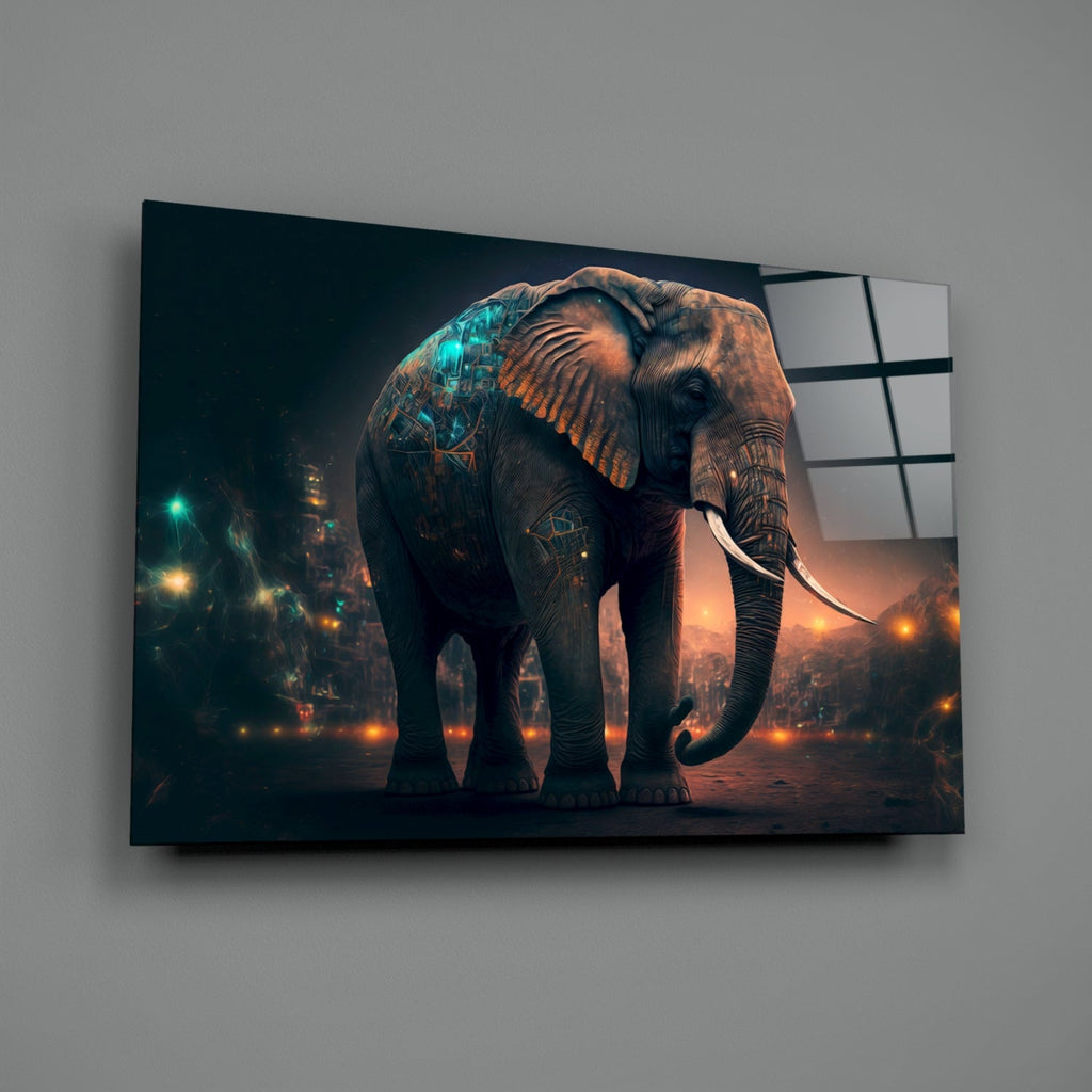 Glory of an Elephant Glass Wall Art  || Designer Collection