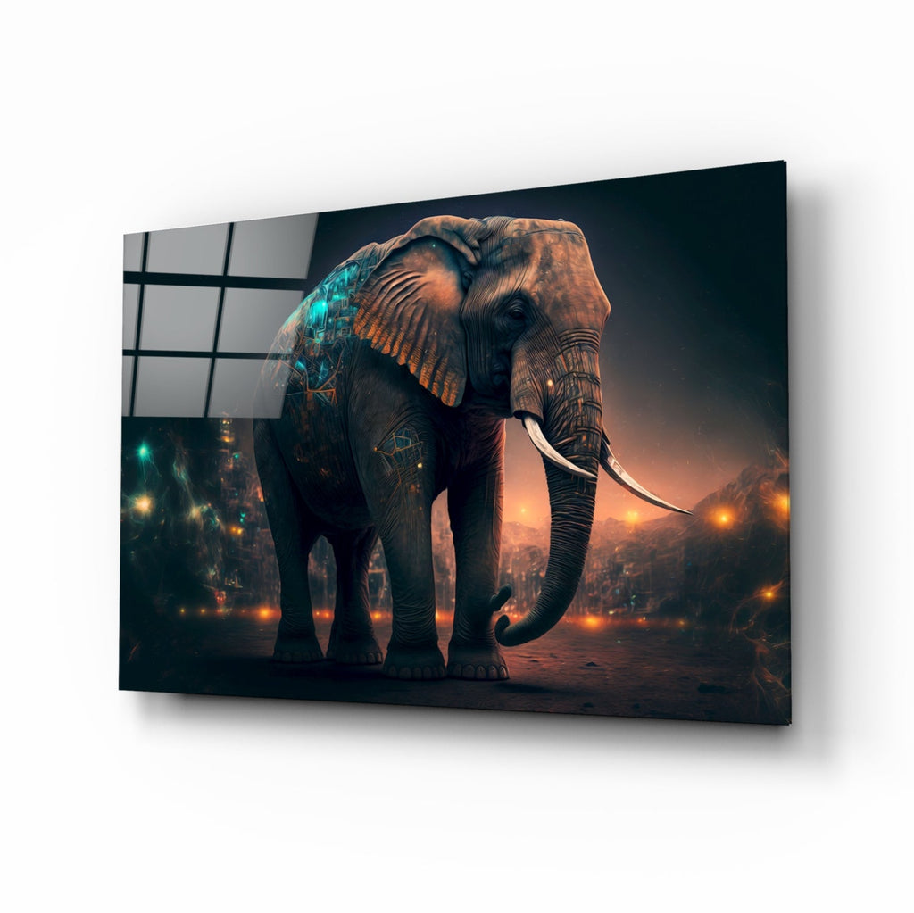 Glory of an Elephant Glass Wall Art  || Designer Collection