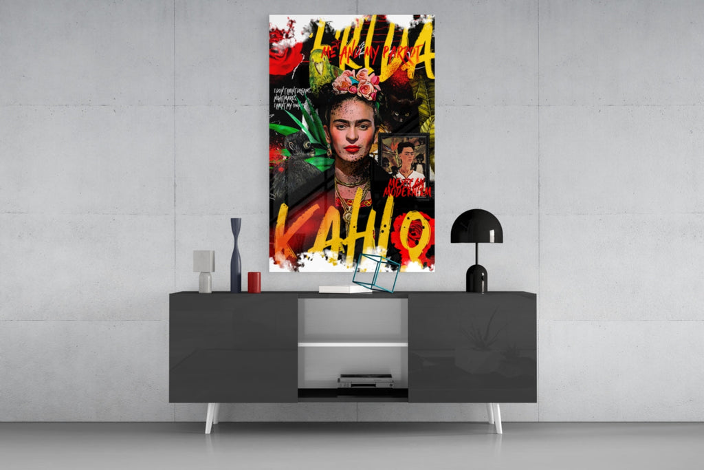 Frida Kahlo Glass Wall Art || Designer Collection