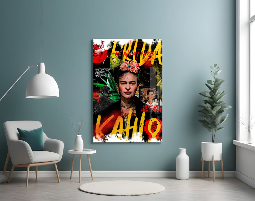 Frida Kahlo Glass Wall Art || Designer Collection