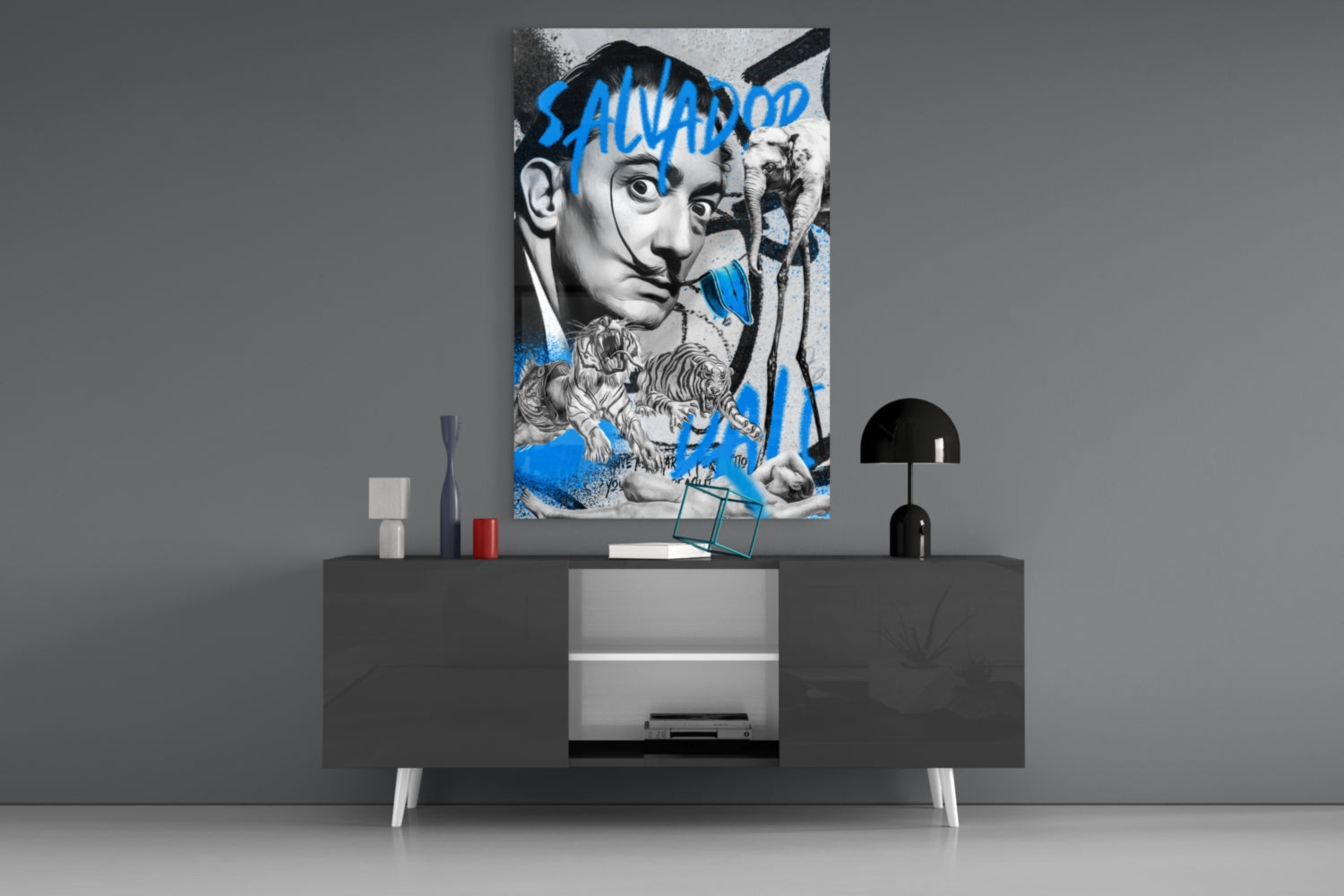 Salvador Dali and The Jungle Glass Wall Art || Designer Collection