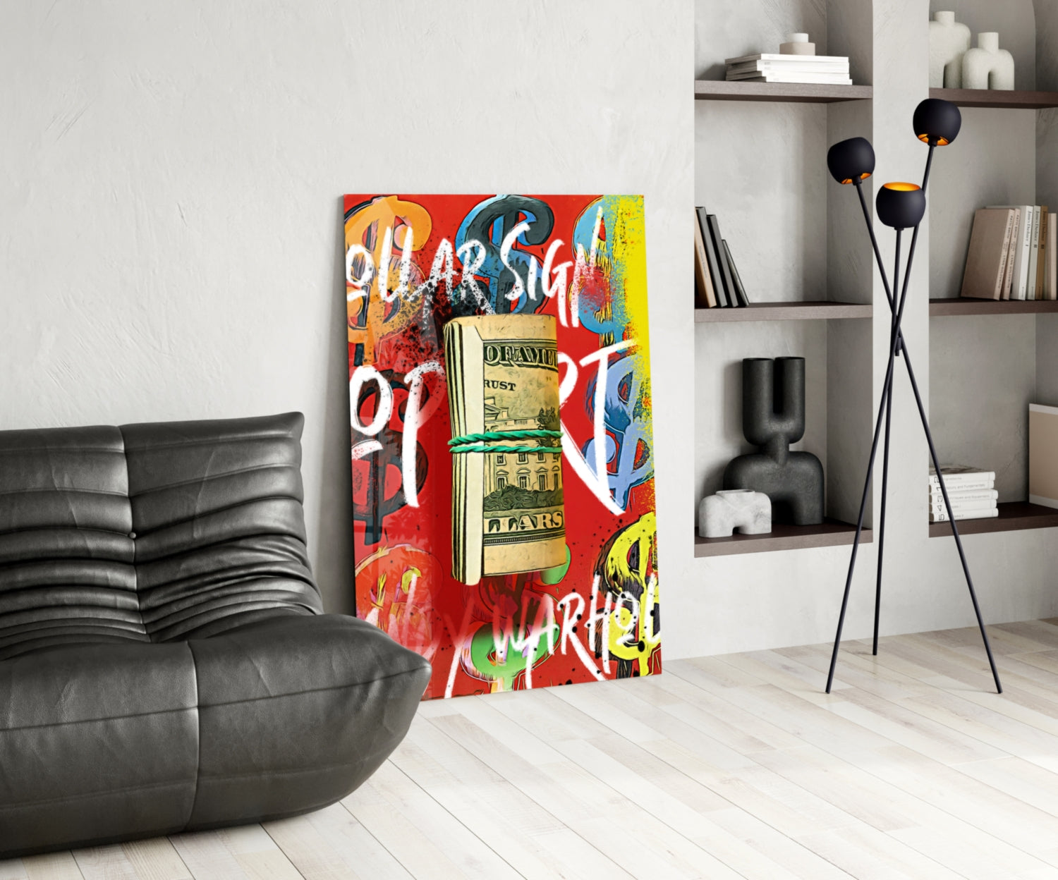 Andy Warhol and Bankroll Glass Wall Art || Designer Collection