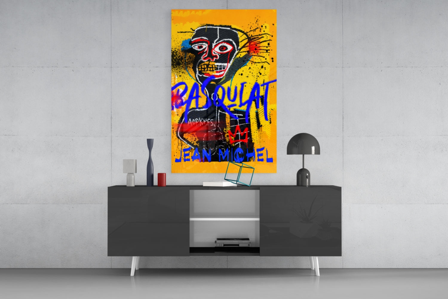 Style of Jean-Michel Basquiat Glass Wall Art || Designer Collection