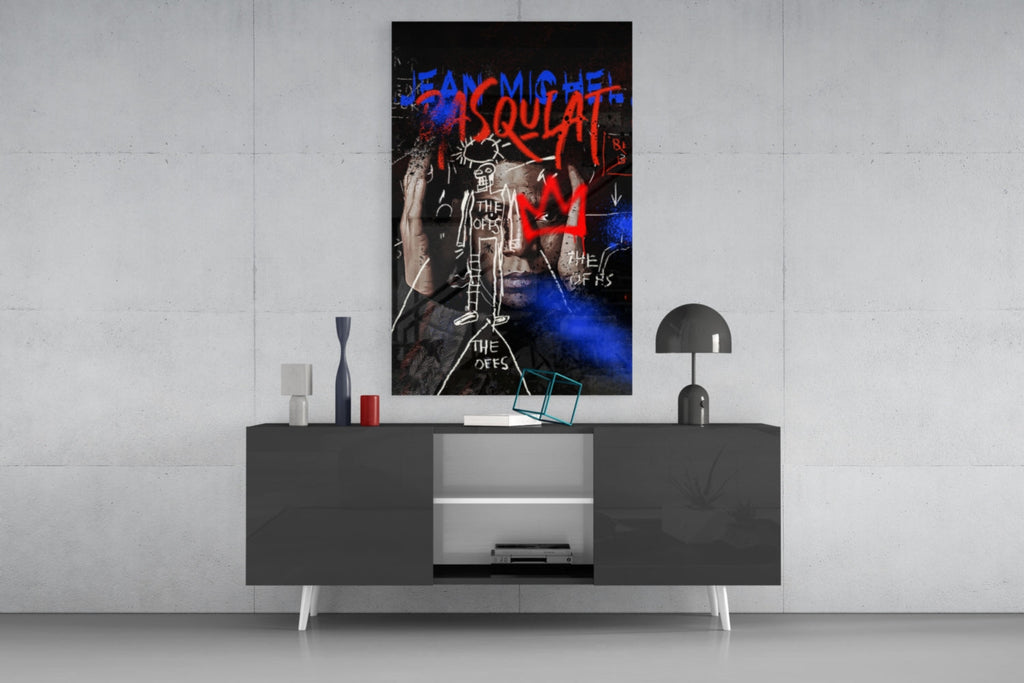 Style of Jean-Michel Basquiat Glass Wall Art || Designer Collection
