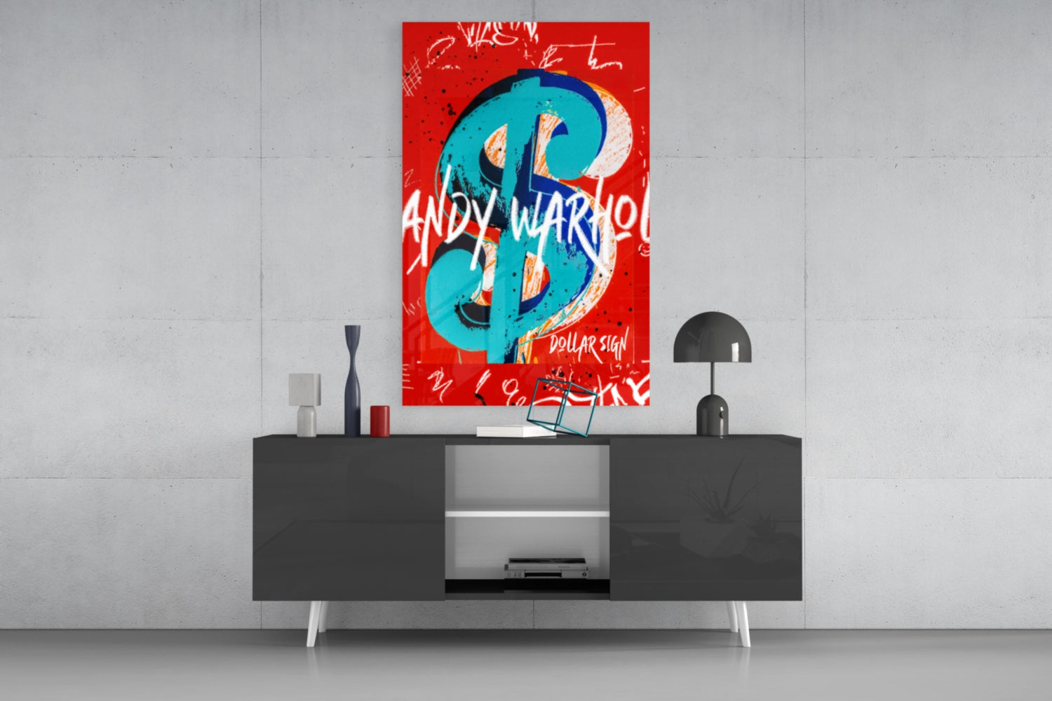 Andy Warhol and Dollar Glass Wall Art || Designer Collection