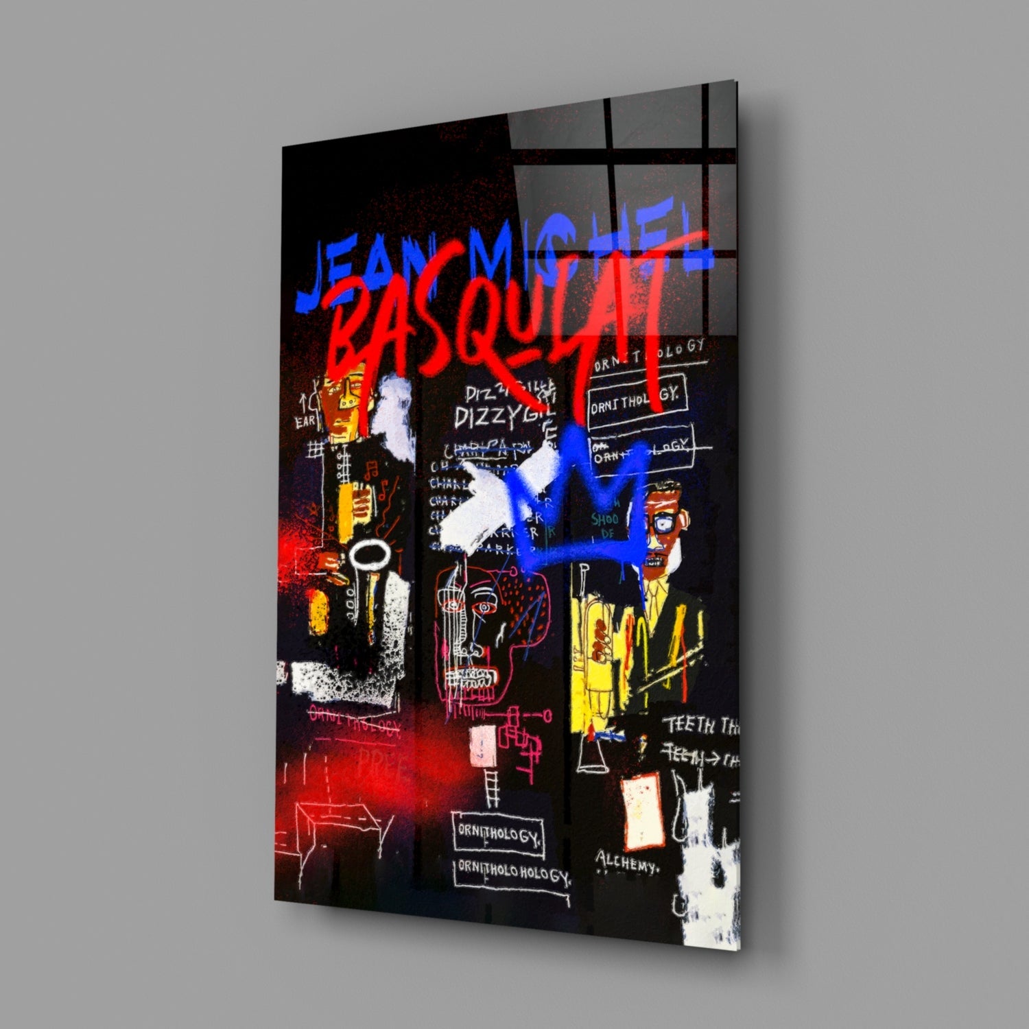 Style of Jean-Michel Basquiat Glass Wall Art || Designer Collection