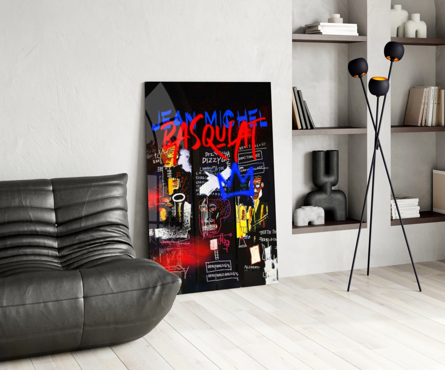 Style of Jean-Michel Basquiat Glass Wall Art || Designer Collection