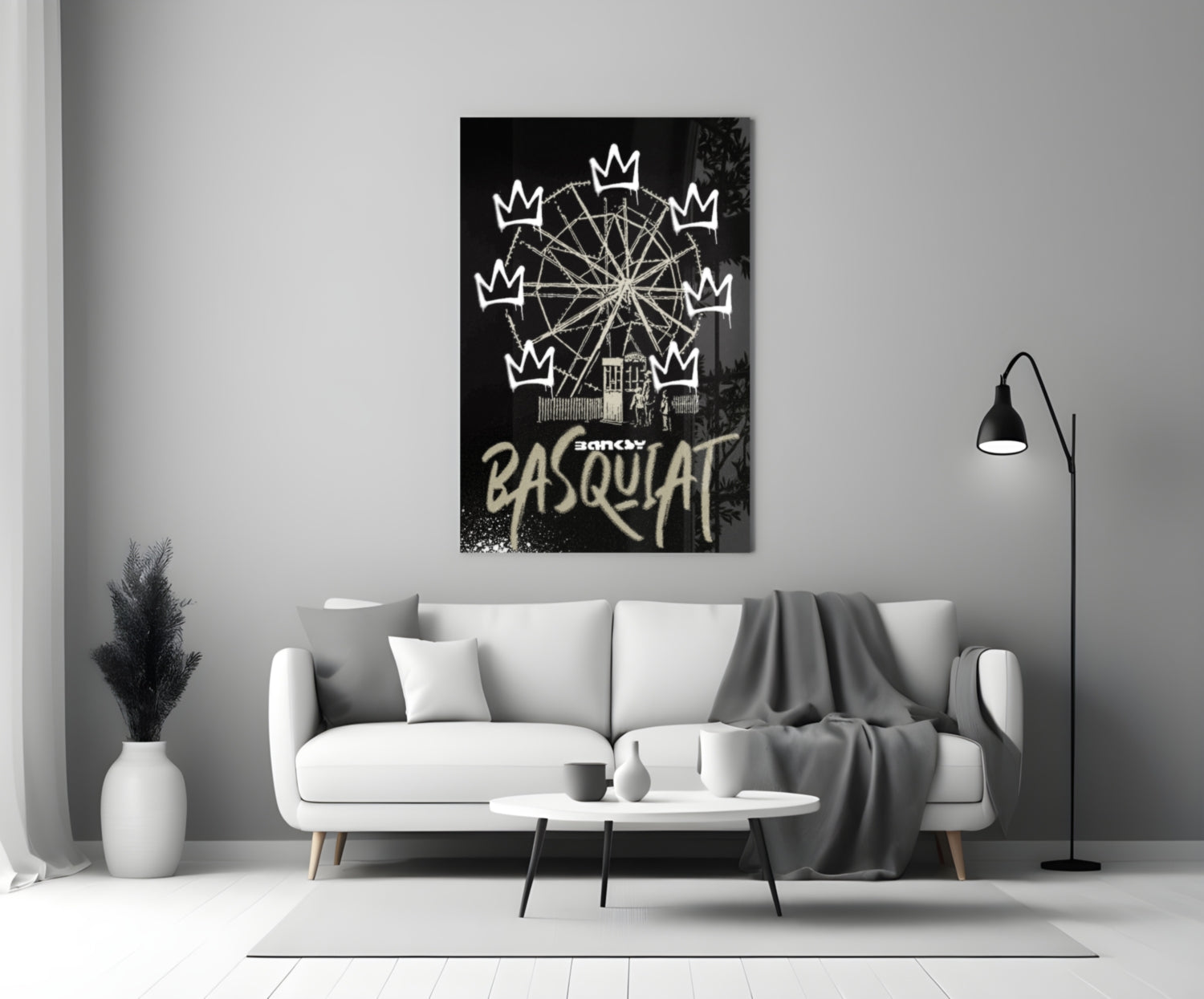 Banksy Basquiat Glass Wall Art || Designer Collection