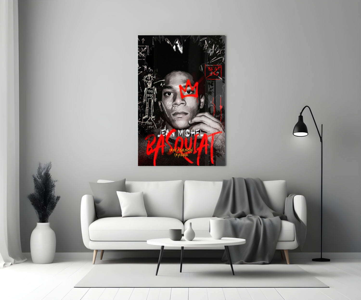 Jean-Michel Basquiat Glass Wall Art || Designer Collection