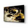 Golden Splash Glass Wall Art || Designer Collection