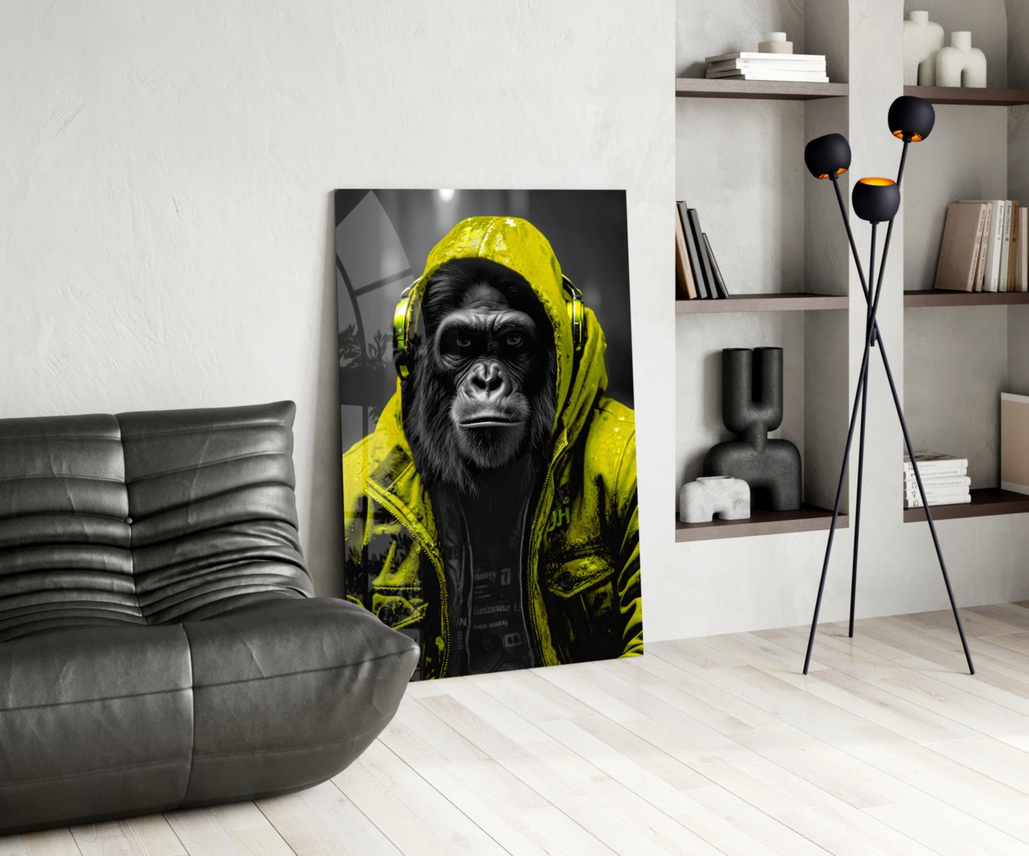 Rebellios Ape  Glass Wall Art || Designer Collection