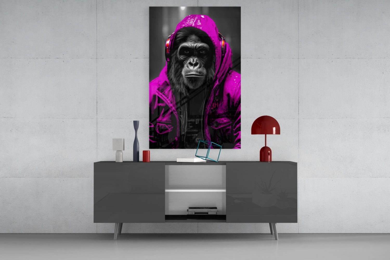 Rebellios Ape  Glass Wall Art || Designer Collection