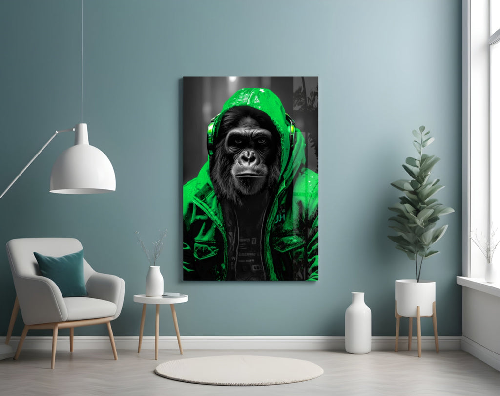 Rebellios Ape  Glass Wall Art || Designer Collection