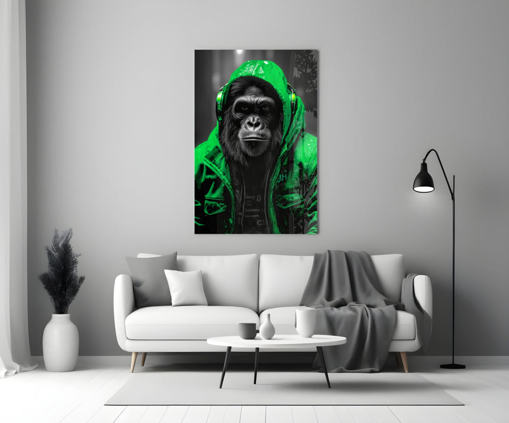 Rebellios Ape  Glass Wall Art || Designer Collection