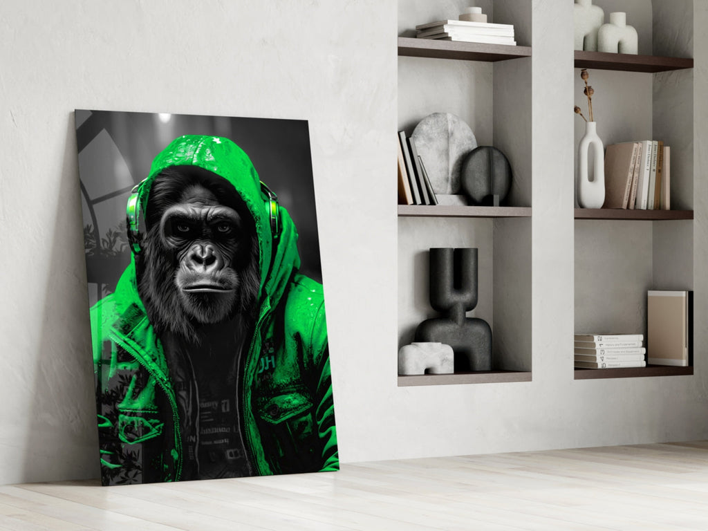 Rebellios Ape  Glass Wall Art || Designer Collection