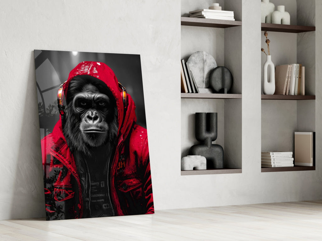 Rebellios Ape  Glass Wall Art || Designer Collection