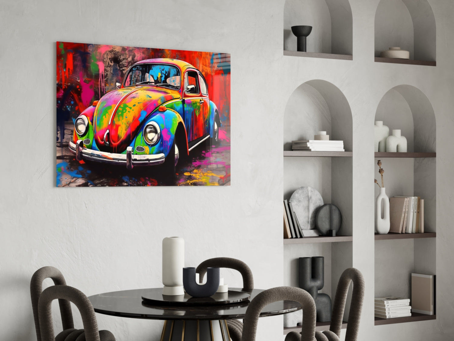 Colorful VW Glass Wall Art || Designer Collection