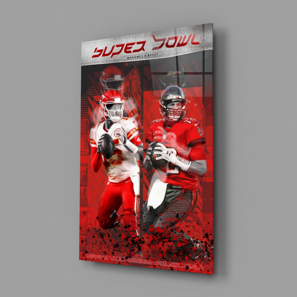 NFL - Mahomes x Brady Glass Wall Art || Designer Collection