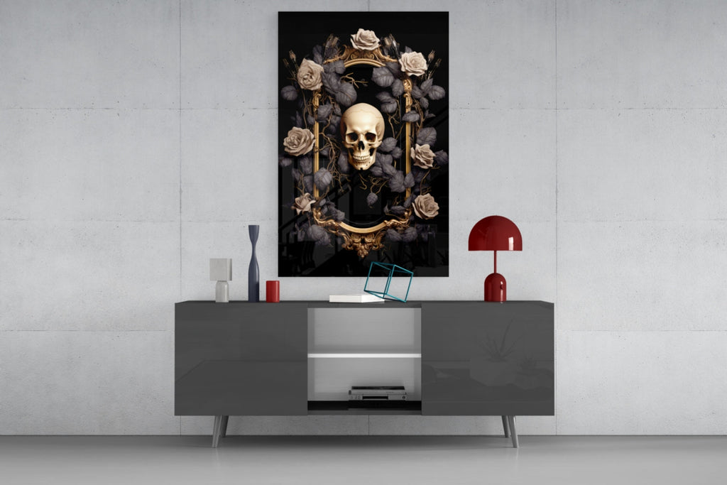 Skull Portrait Glass Wall Art || Designer Collection