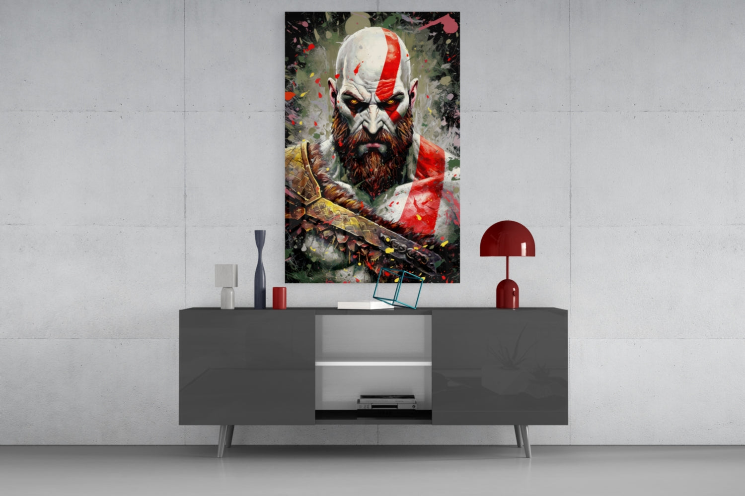 Kratos Glass Wall Art || Designer Collection