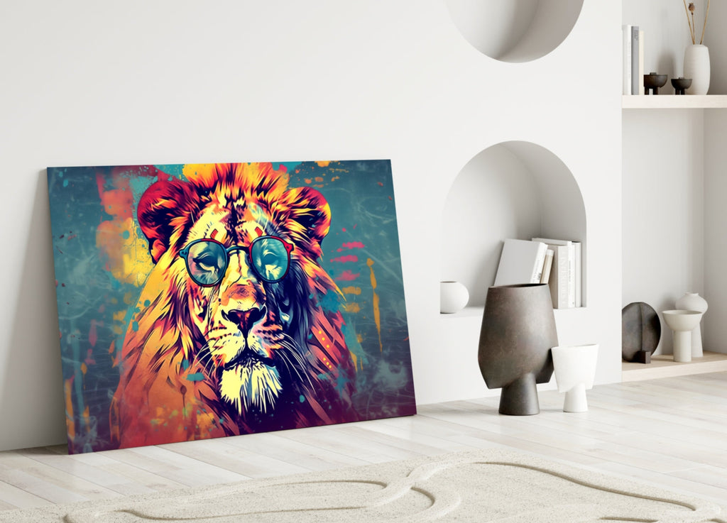 Cool Lion Glass Wall Art || Designer Collection