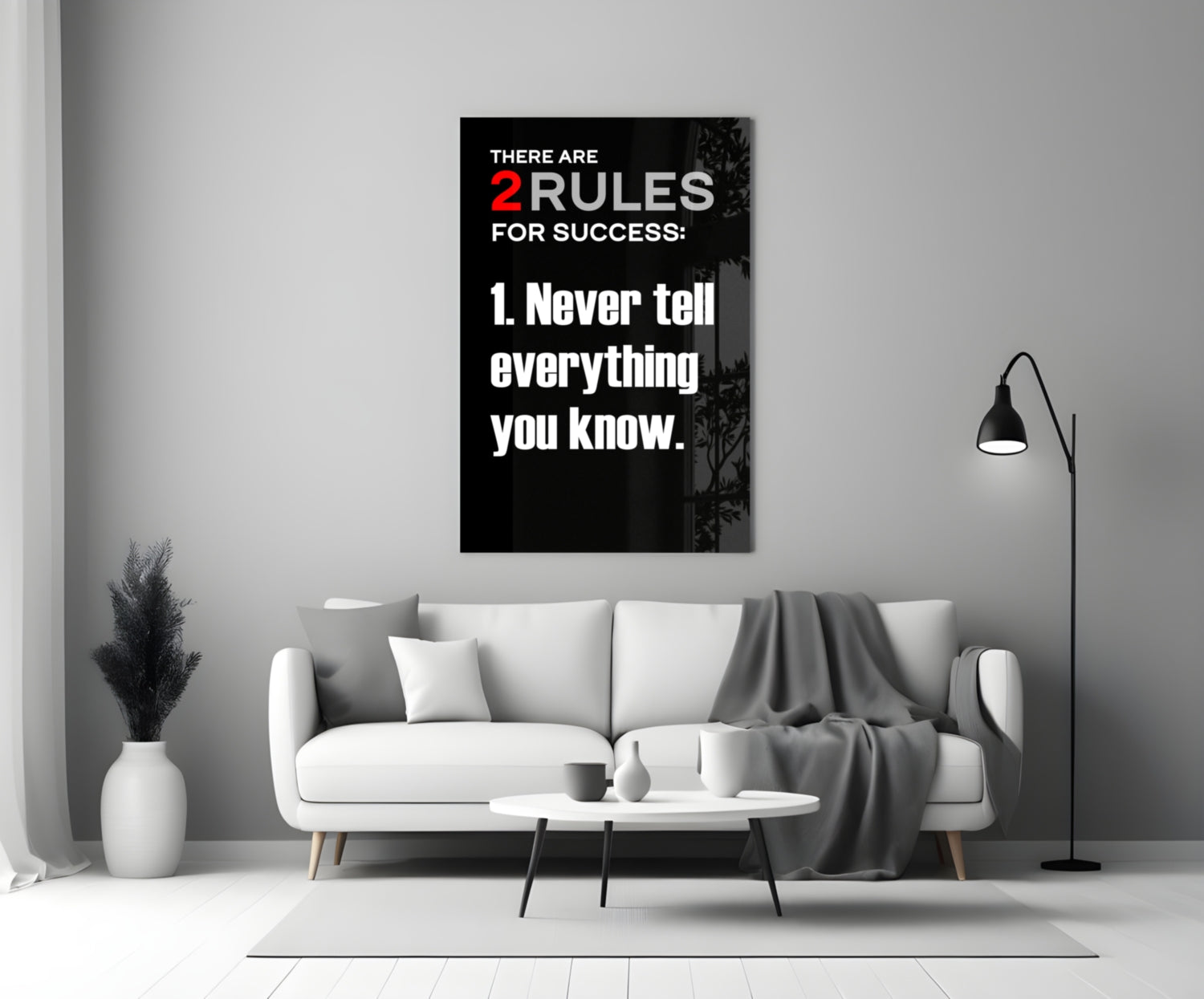Rules of Success Glass Wall Art || Designer Collection