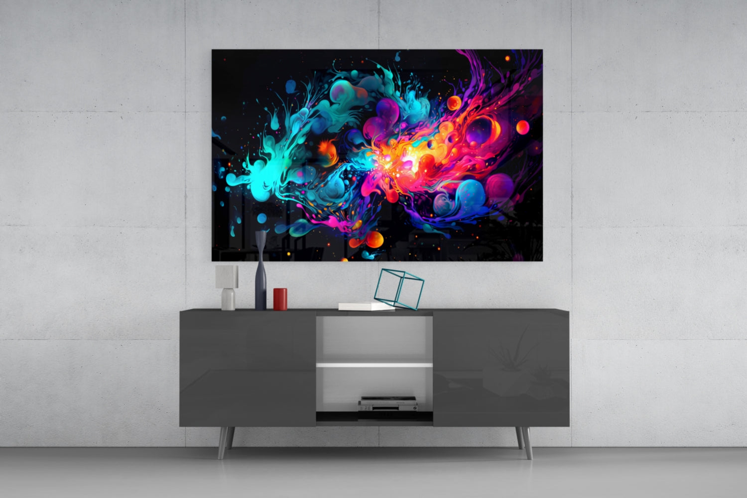 Colors of Space Glass Wall Art || Designer Collection