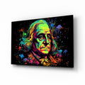 Benjamin Franklin Glass Wall Art || Designer Collection
